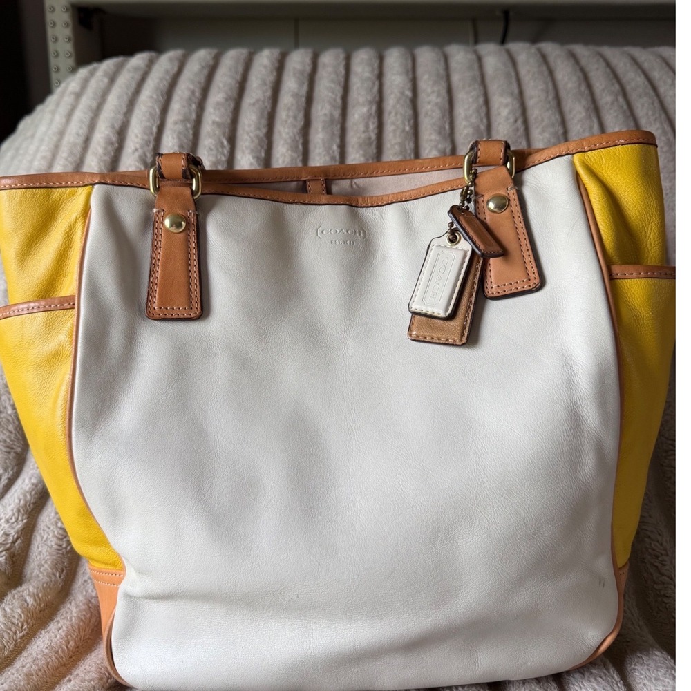 Rare Coach‎ Park Metro Colorblock Leather Tote Shoulder Bag F23683